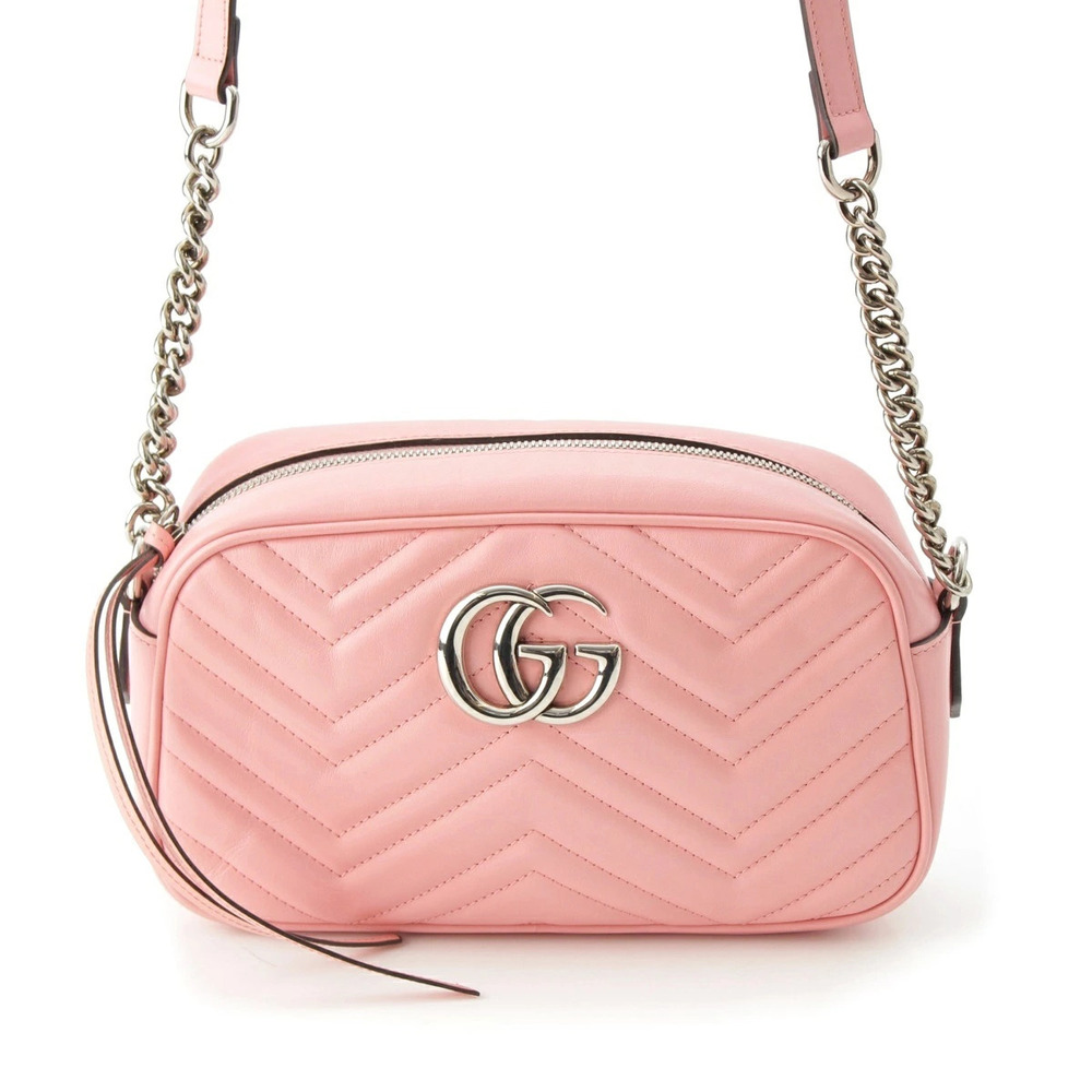 Gucci GG Marmont Crossbody Camera Bag Chain Shoulder Pink